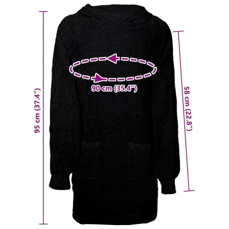 vidaXL Segas džemperis ar kapuci KINN Melna L Kokvilna