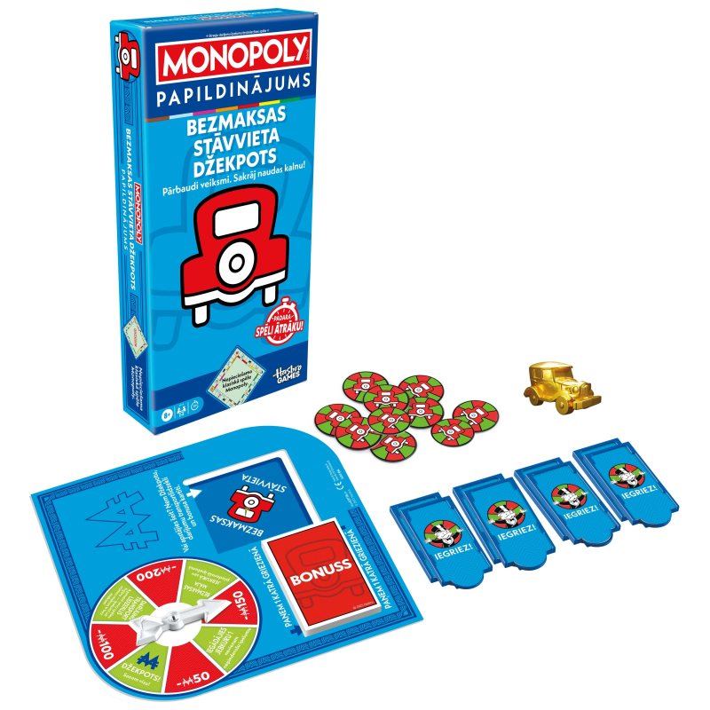 MONOPOLY Galda spēles papildkomplekts, Bezmaksas stāvvieta džekpots ,Latviešu val.,