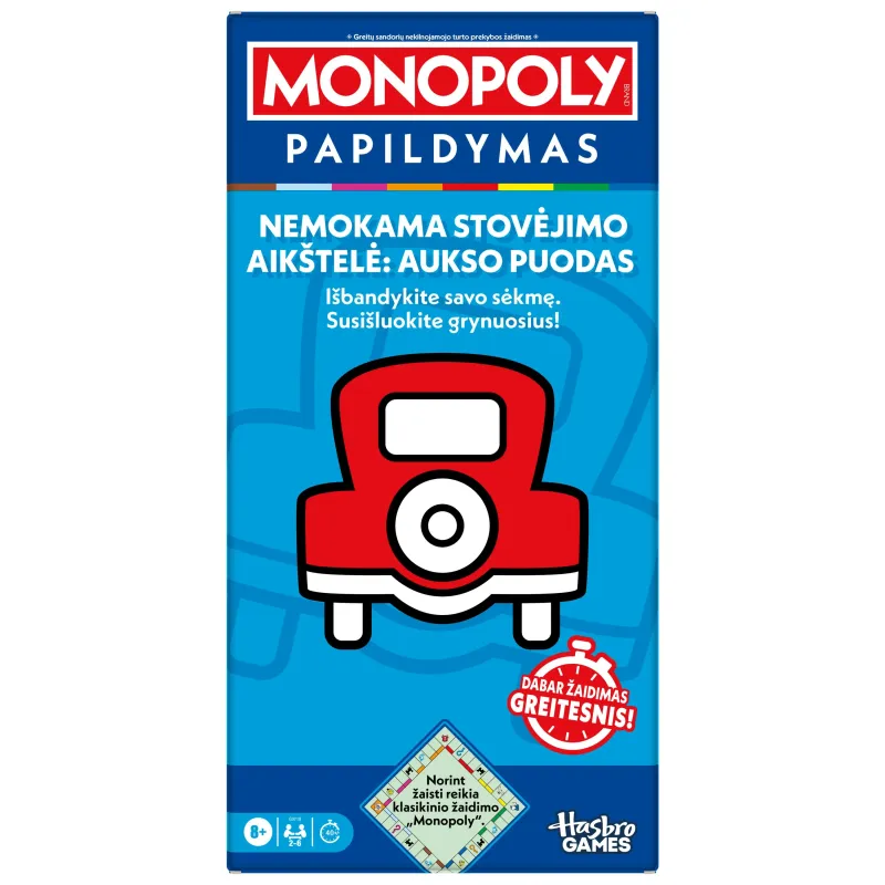 MONOPOLY papildinājums “Bezmaksas stāvvieta: zelta pods” ,lietuviešu valodā,