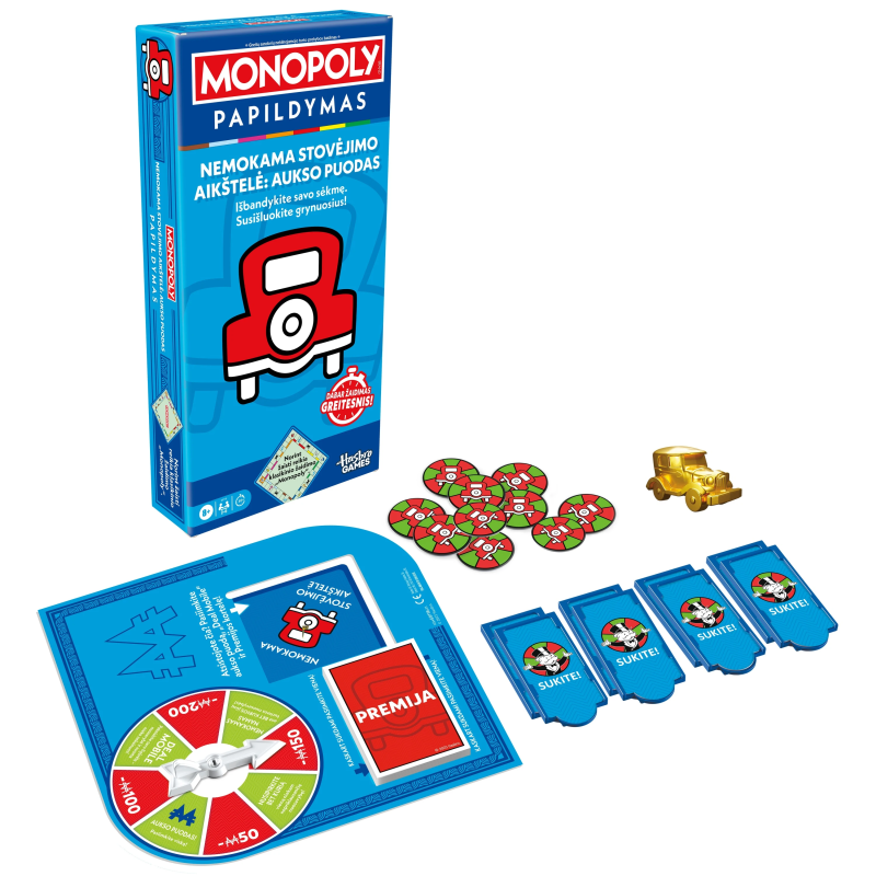 MONOPOLY Board game Free Parking Jackpot expansion ,In Lithuanian lang.,