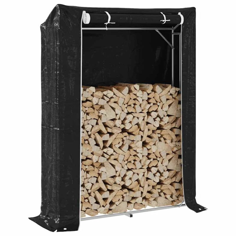 vidaxL malkas plaukts ar lietus pārsegu, 150x40x200cm, cinkots tērauds