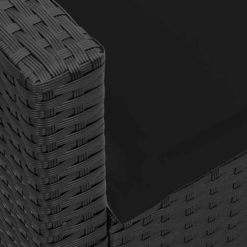 vidaXL 5-vietīgs dārza dīvāns ar spilveniem, melns polirotangpalmas