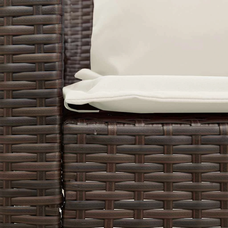 vidaXL 5-vietīgs dārza dīvāns ar spilveniem brūns polirotangpalmas