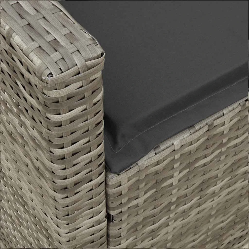 vidaXL 5-vietīgs dārza dīvāns ar spilveniem pelēks polirotangpalmas