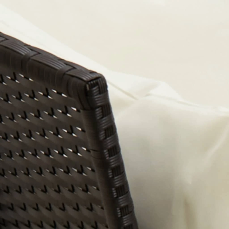 vidaXL dārza dīvāns ar spilveniem, melna PE rotangpalma