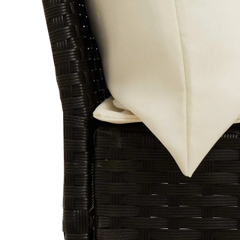 vidaXL 4-daļīgs dārza virtuves mēbeļu komplekts, melna PE rotangpalma