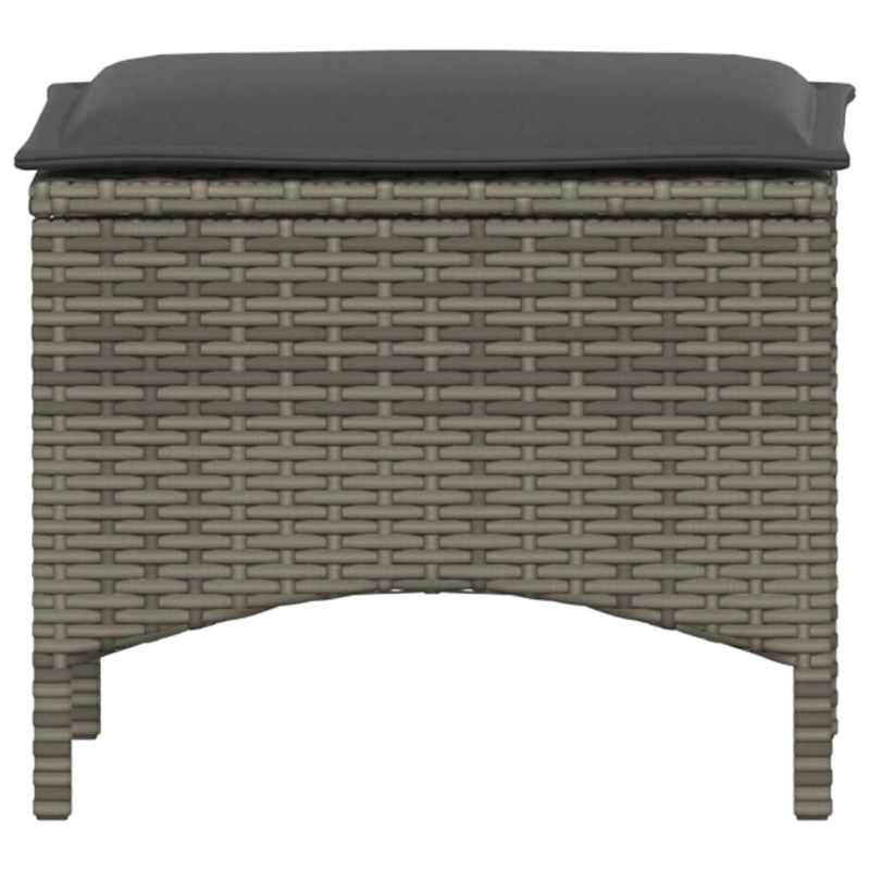 vidaXL 3-daļīgs dārza mēbeļu komplekts, matrači, pelēka PE rotangpalma