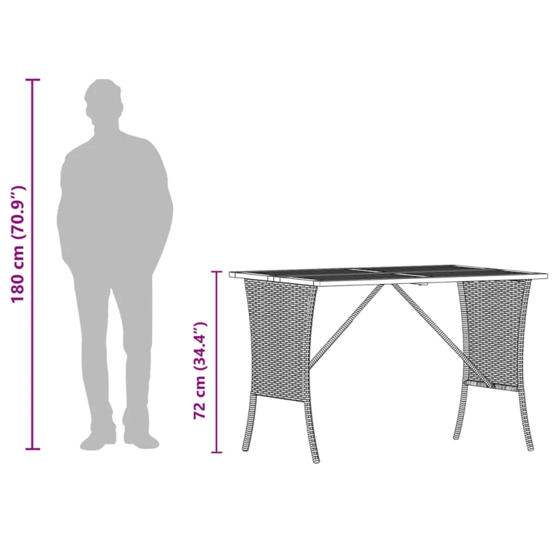 vidaXL dārza galds ar akācijas koka virsmu bēšs 105x75x72 cm