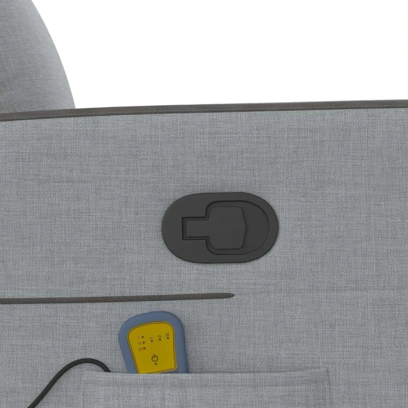 vidaXL masāžas krēsls, atgāžams, gaiši pelēks audums