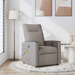 vidaXL masāžas krēsls, atgāžams, pelēkbrūns audums