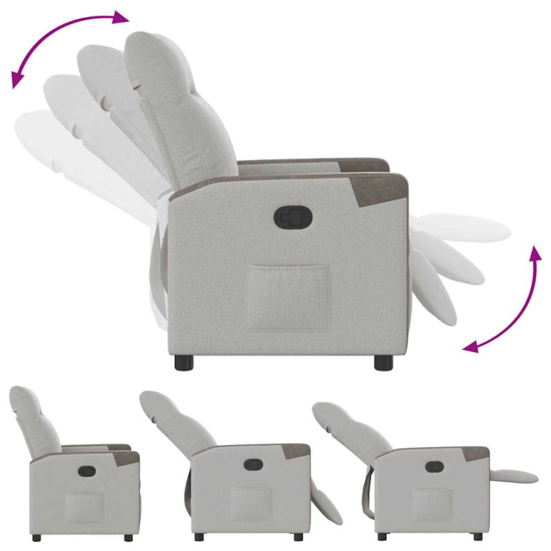 vidaXL Atzveltnes krēsls mākonis pelēks audums