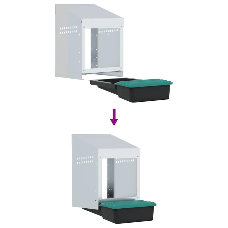 vidaXL vistu ligzdas kaste, 1 nodalījums, pie sienas stiprināma, cinkots tērauds