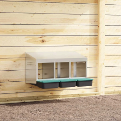 vidaXL vistu ligzdas kaste, 3 nodalījumi, pie sienas stiprināma, cinkots tērauds