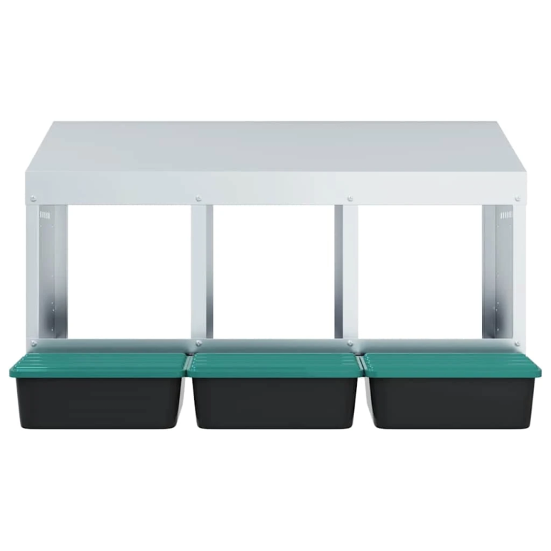 vidaXL vistu ligzdas kaste, 3 nodalījumi, pie sienas stiprināma, cinkots tērauds