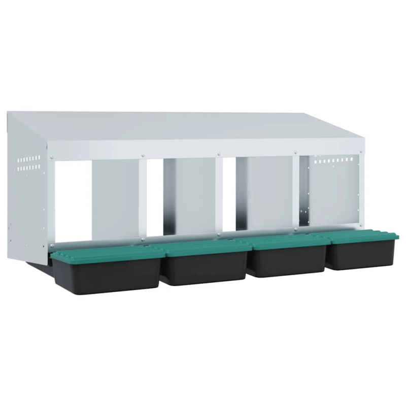 vidaXL vistu ligzdas kaste, 4 nodalījumi, pie sienas stiprināma, cinkots tērauds