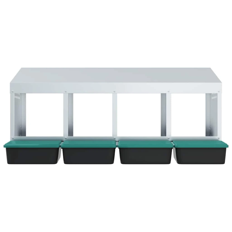 vidaXL vistu ligzdas kaste, 4 nodalījumi, pie sienas stiprināma, cinkots tērauds