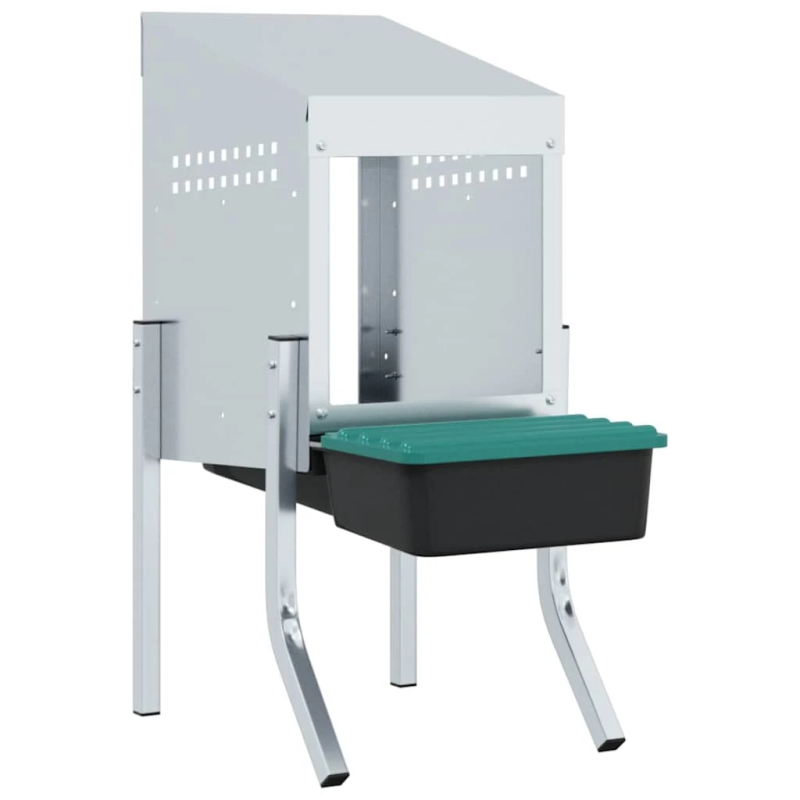 vidaXL vistu ligzdas kaste, 1 nodalījums, ar kājām, cinkots tērauds