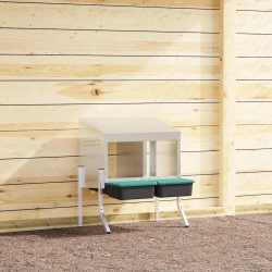 vidaXL vistu ligzdas kaste, 2 nodalījumi, ar kājām, cinkots tērauds