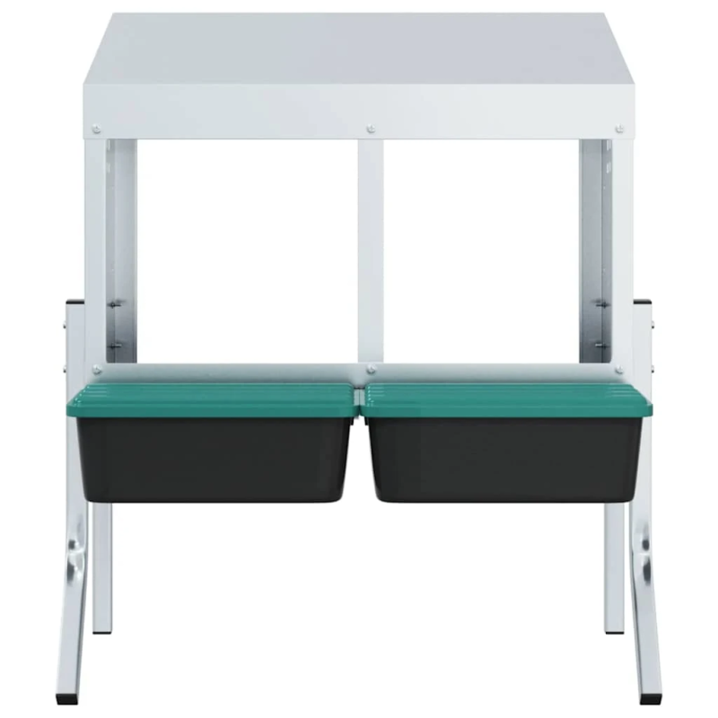 vidaXL vistu ligzdas kaste, 2 nodalījumi, ar kājām, cinkots tērauds