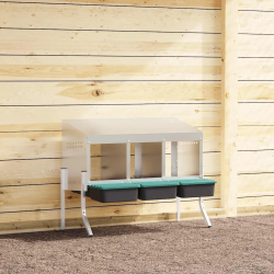 vidaXL vistu ligzdas kaste, 3 nodalījumi, ar kājām, cinkots tērauds