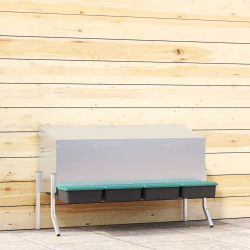 vidaXL vistu ligzdas kaste, 3 nodalījumi, ar kājām, cinkots tērauds