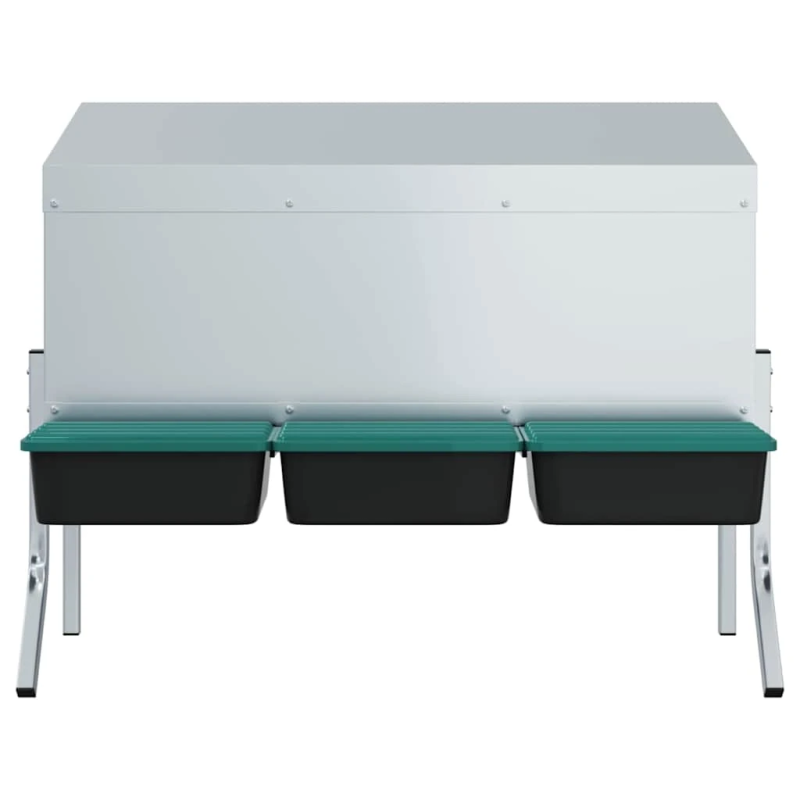 vidaXL vistu ligzdas kaste, 3 nodalījumi, ar kājām, cinkots tērauds