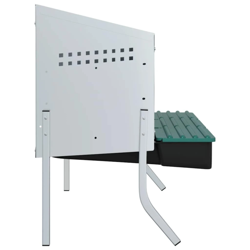 vidaXL vistu ligzdas kaste, 3 nodalījumi, ar kājām, cinkots tērauds