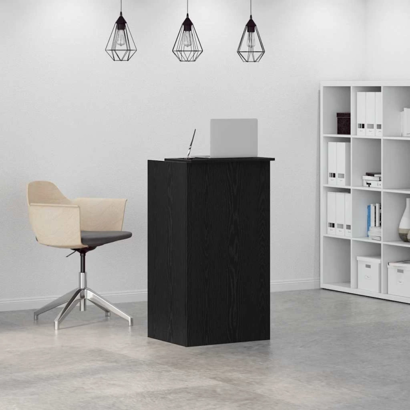 vidaXL Recepcijas galds Melns 55x50x103,5 cm inženierijas koks