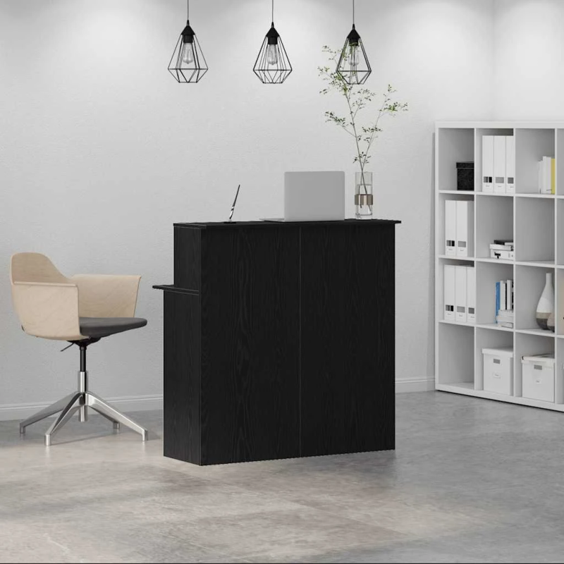 vidaXL Recepcijas galds Melns 100x50x103,5 cm inženierijas koks
