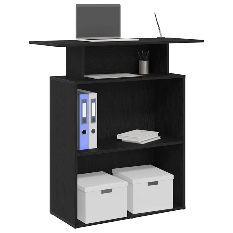 vidaXL reģistratūras galds, melns, 100x40x104 cm, inženierkoks