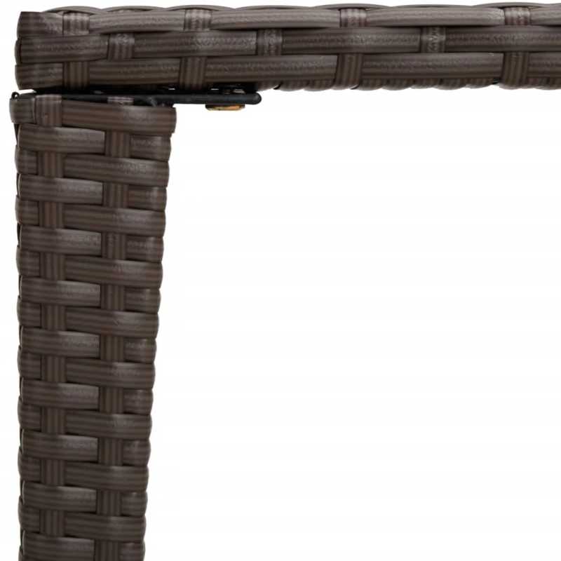 vidaXL dārza galdiņi, 3 gab., sabīdāmi, polietilēna rotangpalma, brūni