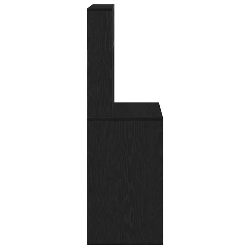 vidaXL rakstāmgalds ar plauktiem, melns, 100x45x140 cm, koks