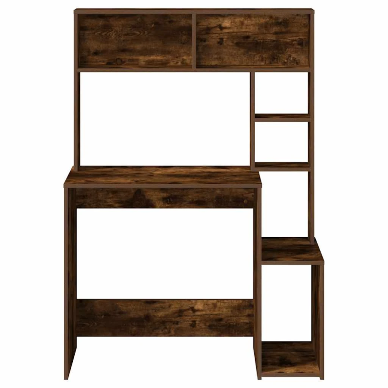 vidaXL rakstāmgalds ar plauktiem, ozolkoka krāsā, 100x45x140 cm