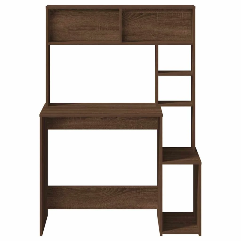 vidaXL rakstāmgalds ar plauktiem, ozolkoka krāsā, 100x45x140 cm