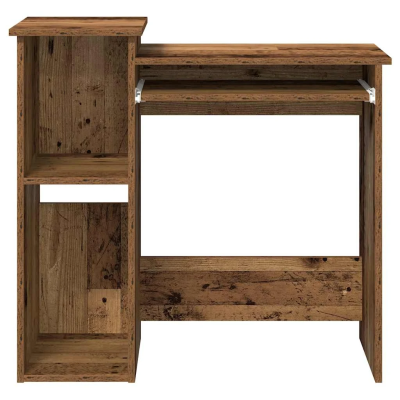 vidaXL rakstāmgalds ar plauktiem, veca koka, 84x40x78 cm, koks