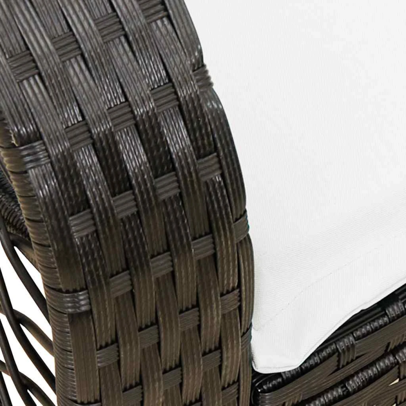 vidaXL dārza šūpuļkrēsls ar matračiem, melna PE rotangpalma