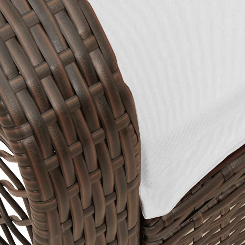 vidaXL dārza šūpuļkrēsls ar matračiem, brūna PE rotangpalma
