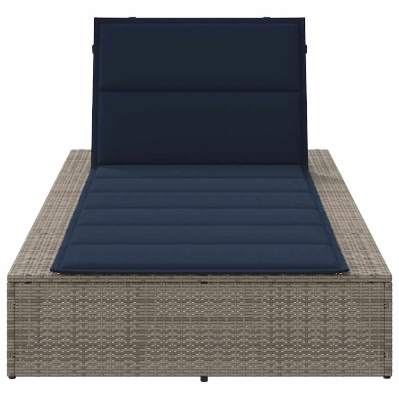 vidaXL sauļošanās krēsls ar peldošu spilvenu, pelēks polirotangpalmas