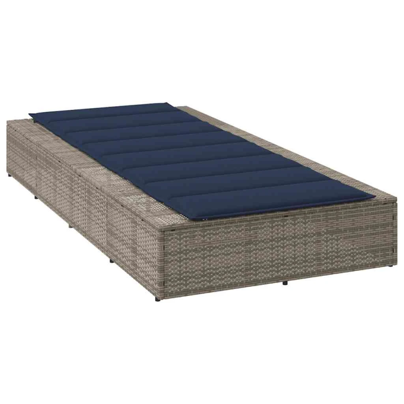 vidaXL sauļošanās krēsls ar peldošu spilvenu, pelēks polirotangpalmas