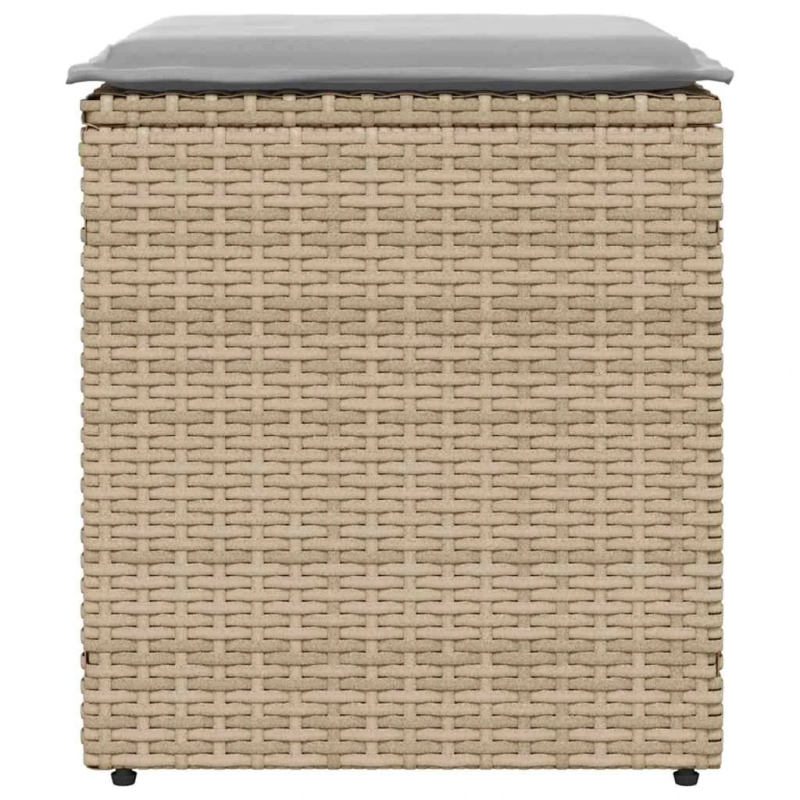 vidaXL dārza krēsli ar spilveniem 2 gab., bēši polirotangpalmas