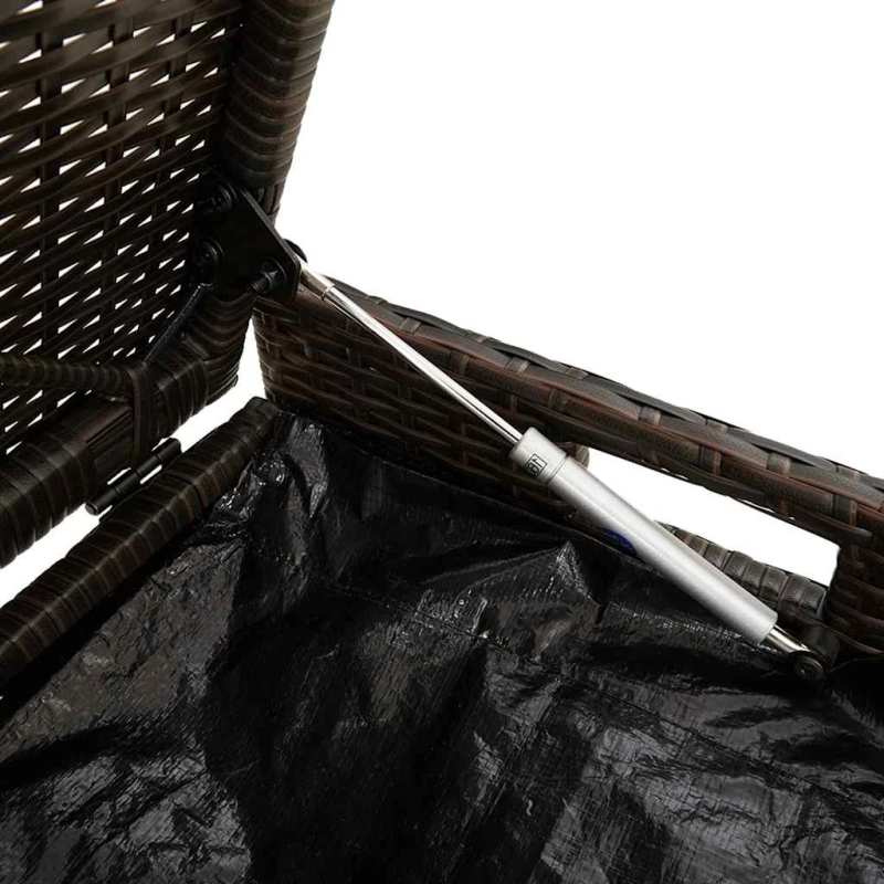 vidaXL āra uzglabāšanas sols ar spilvenu brūns 100 cm polirotangpalmas