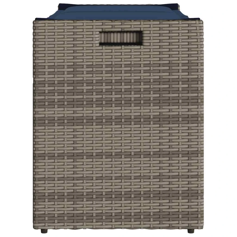 vidaXL āra glabāšanas sols ar spilvenu pelēks 100 cm polirotangpalmas