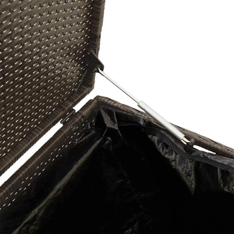 vidaXL dārza uzglabāšanas kaste, brūna, 110x50x58 cm, PE rotangpalma