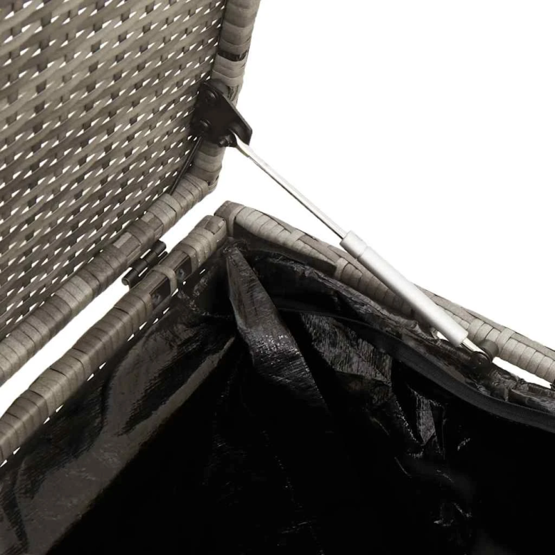 vidaXL dārza uzglabāšanas kaste, pelēka, 110x50x58 cm, polirotangs