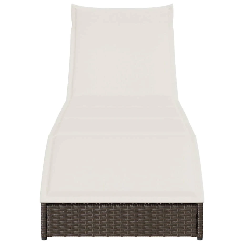 vidaXL Saliekamais sauļošanās krēsls ar spilvenu un uzglabāšanas vietu