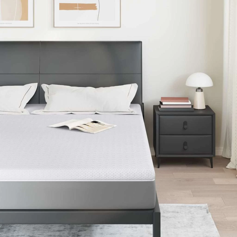 vidaXL Matracis Balts 200 x 200 cm Žakarda audums