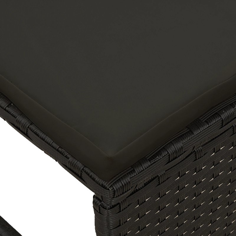 vidaXL Dārza dīvānu komplekts ar spilvenu 6 pcs Melna poliratāns