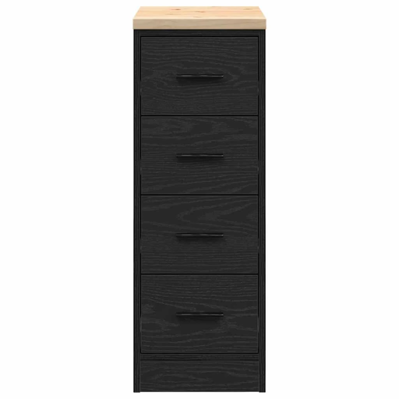 vidaXL Garāžas glabāšanas skapis, melns, 30x51x85 cm priedes masīvkoks