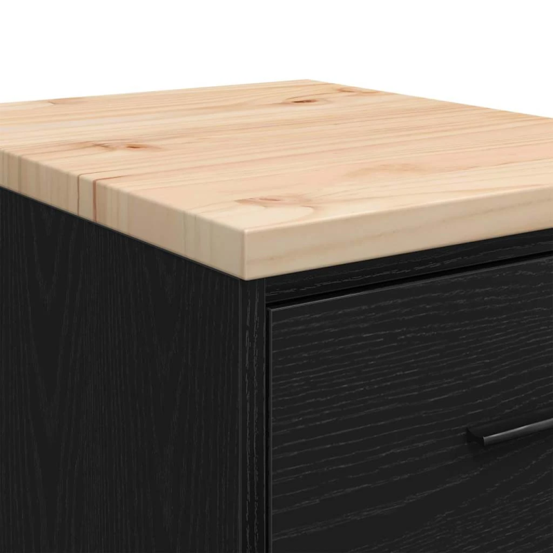 vidaXL Garāžas glabāšanas skapis, melns, 40x51x85 cm priedes masīvkoks