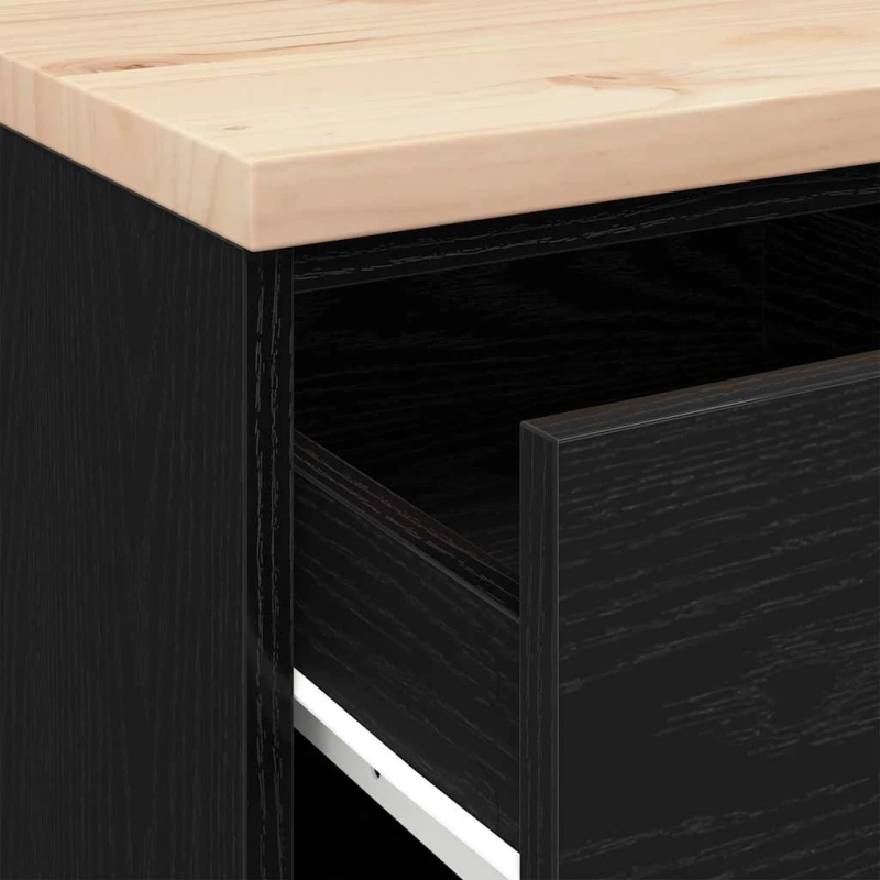 vidaXL Garāžas glabāšanas skapis, melns, 40x51x85 cm priedes masīvkoks